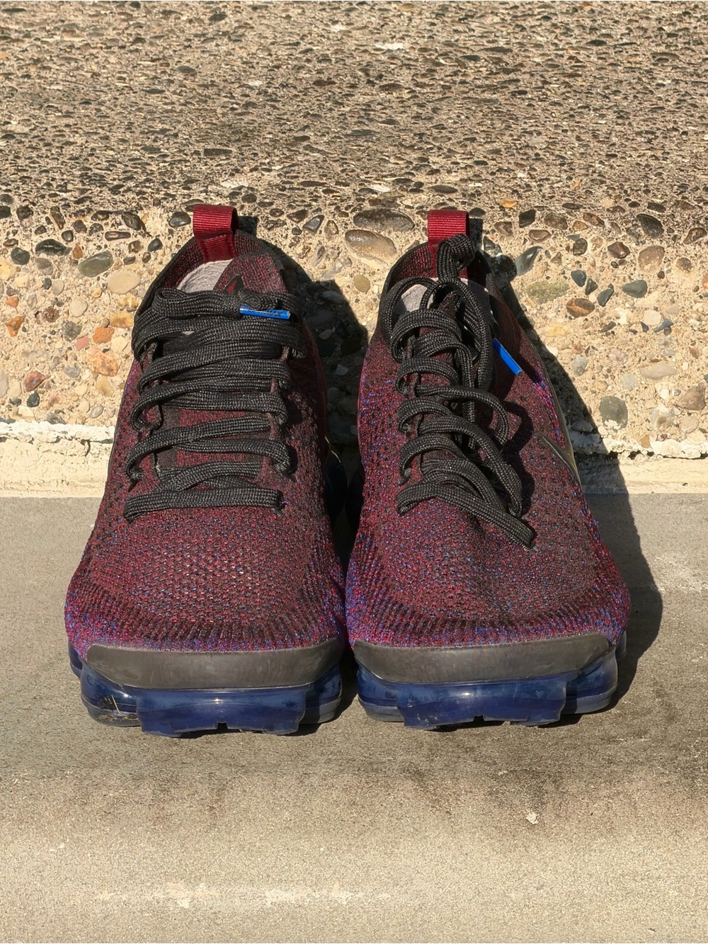 Nike Vapormax2 Men's Flyknit Running Shoes - Burgundy/Blue